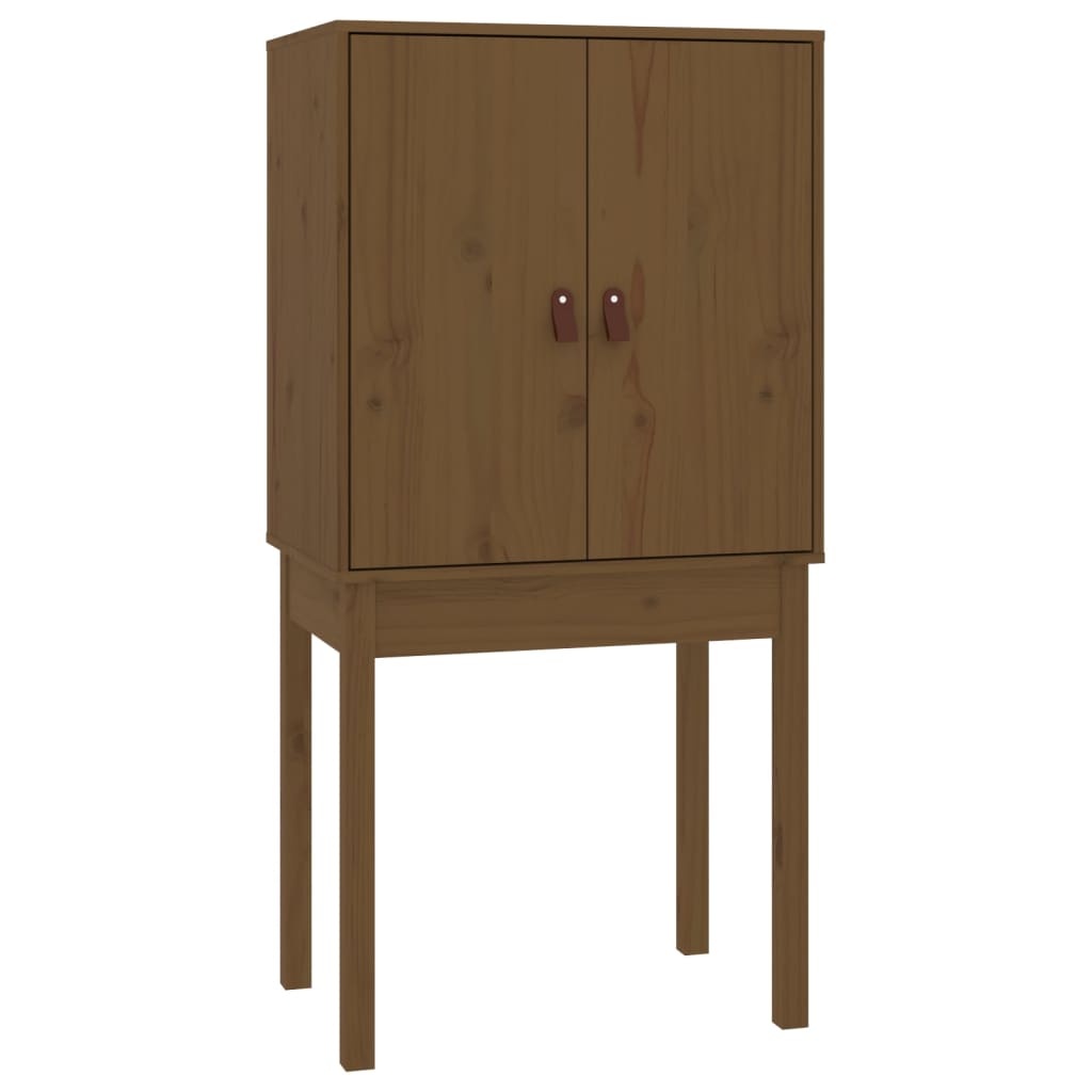 højskab 60x40x120 cm massivt fyrretræ gyldenbrun