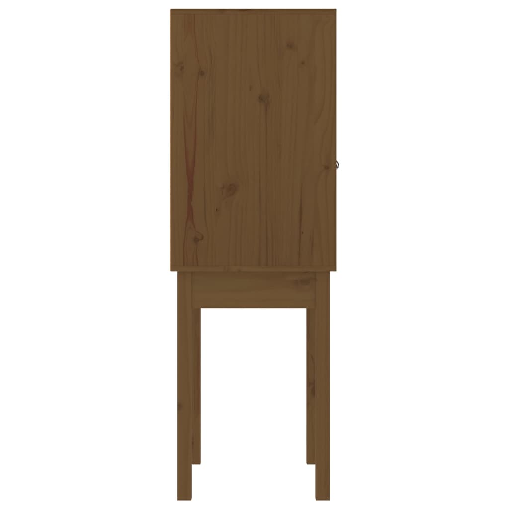 højskab 60x40x120 cm massivt fyrretræ gyldenbrun