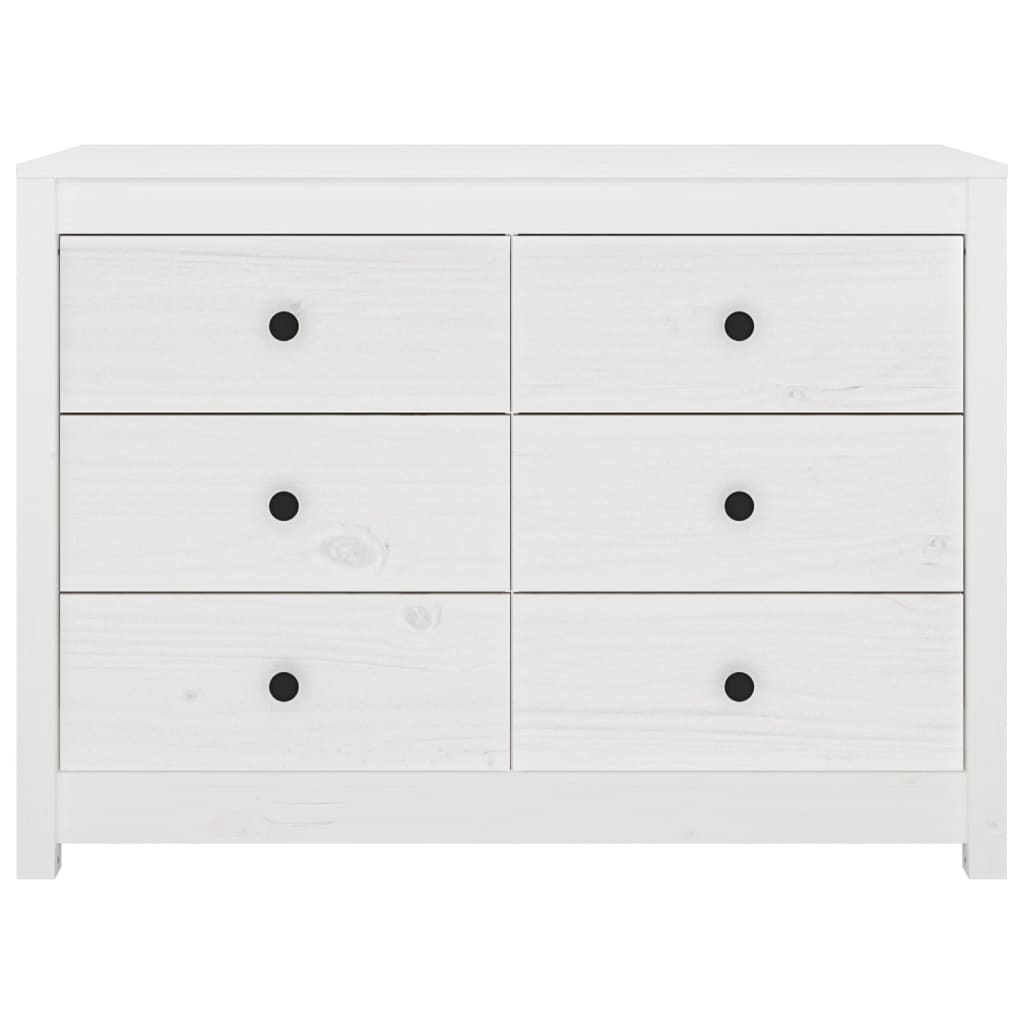 kommode 100x40x72 cm massivt fyrretræ hvid