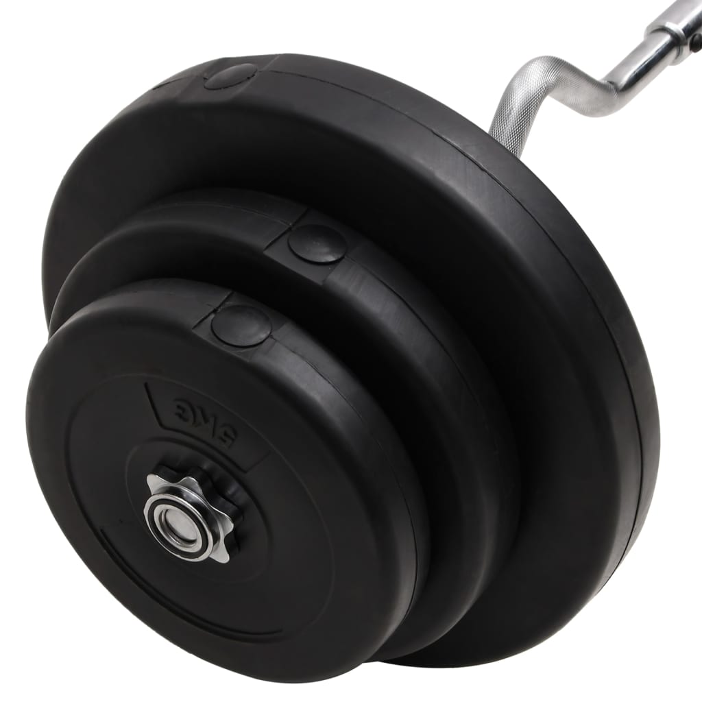 curl-vægtstang med skiver 60 kg