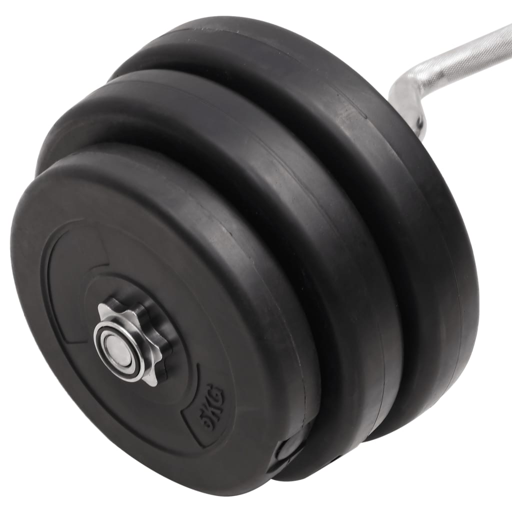 curl-vægtstang med skiver 90 kg