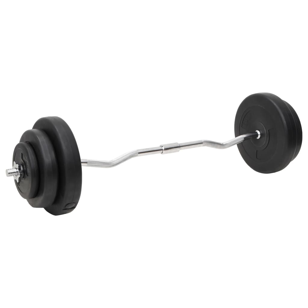 vægtstang og håndvægt med skiver 60 kg