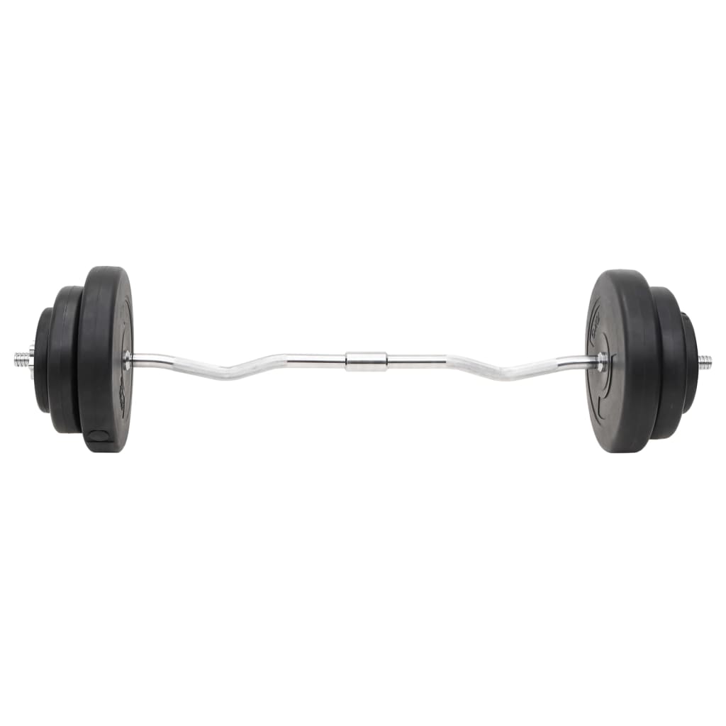 vægtstang og håndvægt med skiver 60 kg