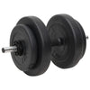vægtstang og håndvægt med skiver 60 kg