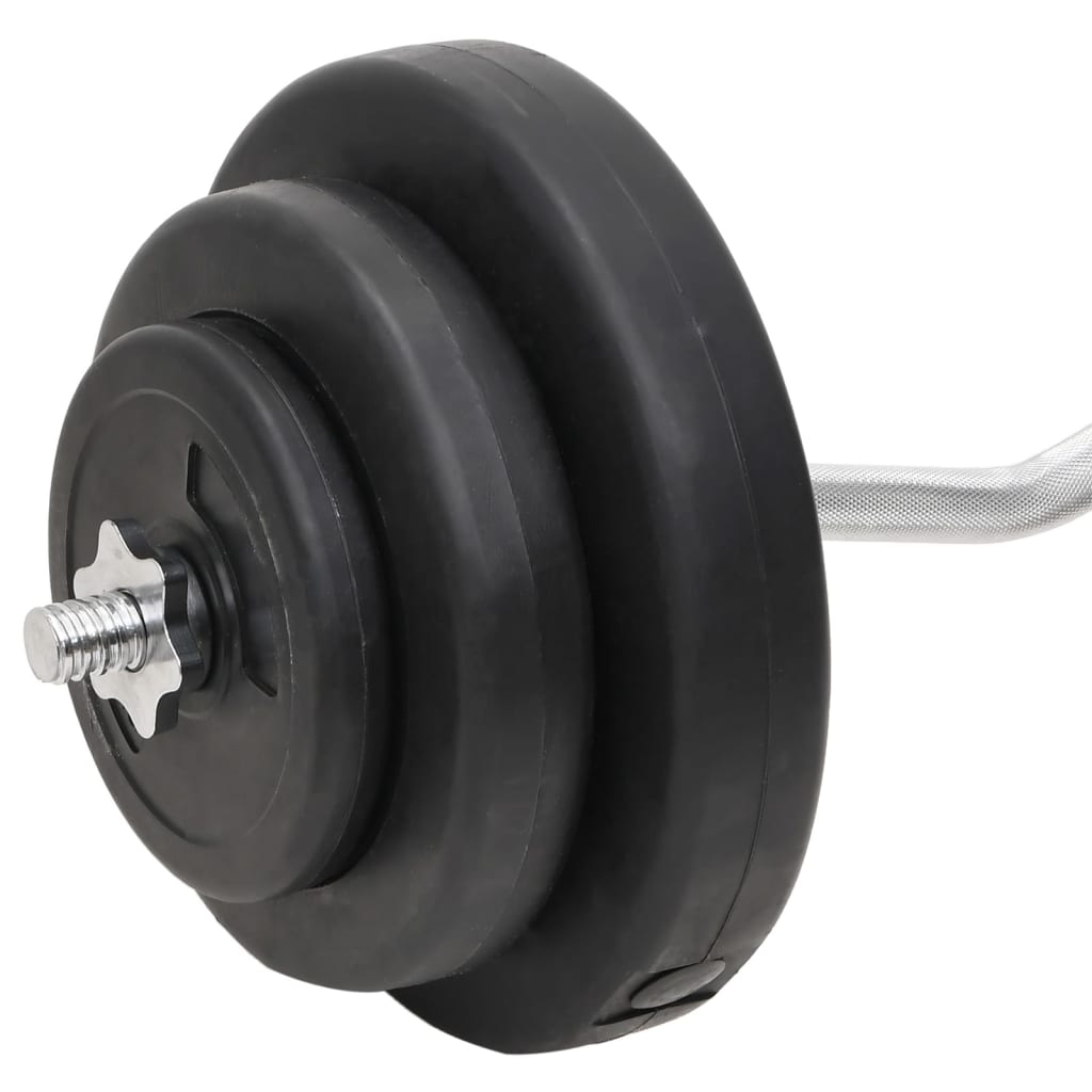 vægtstang og håndvægt med skiver 60 kg