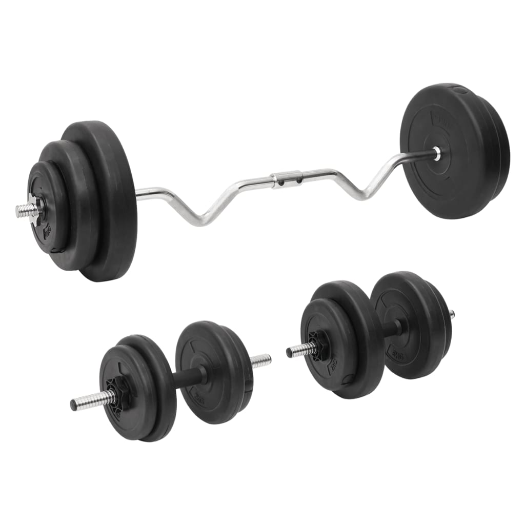 curl-vægtstang og håndvægt med skiver 60 kg