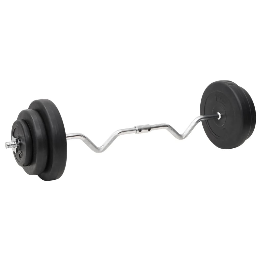 curl-vægtstang og håndvægt med skiver 60 kg
