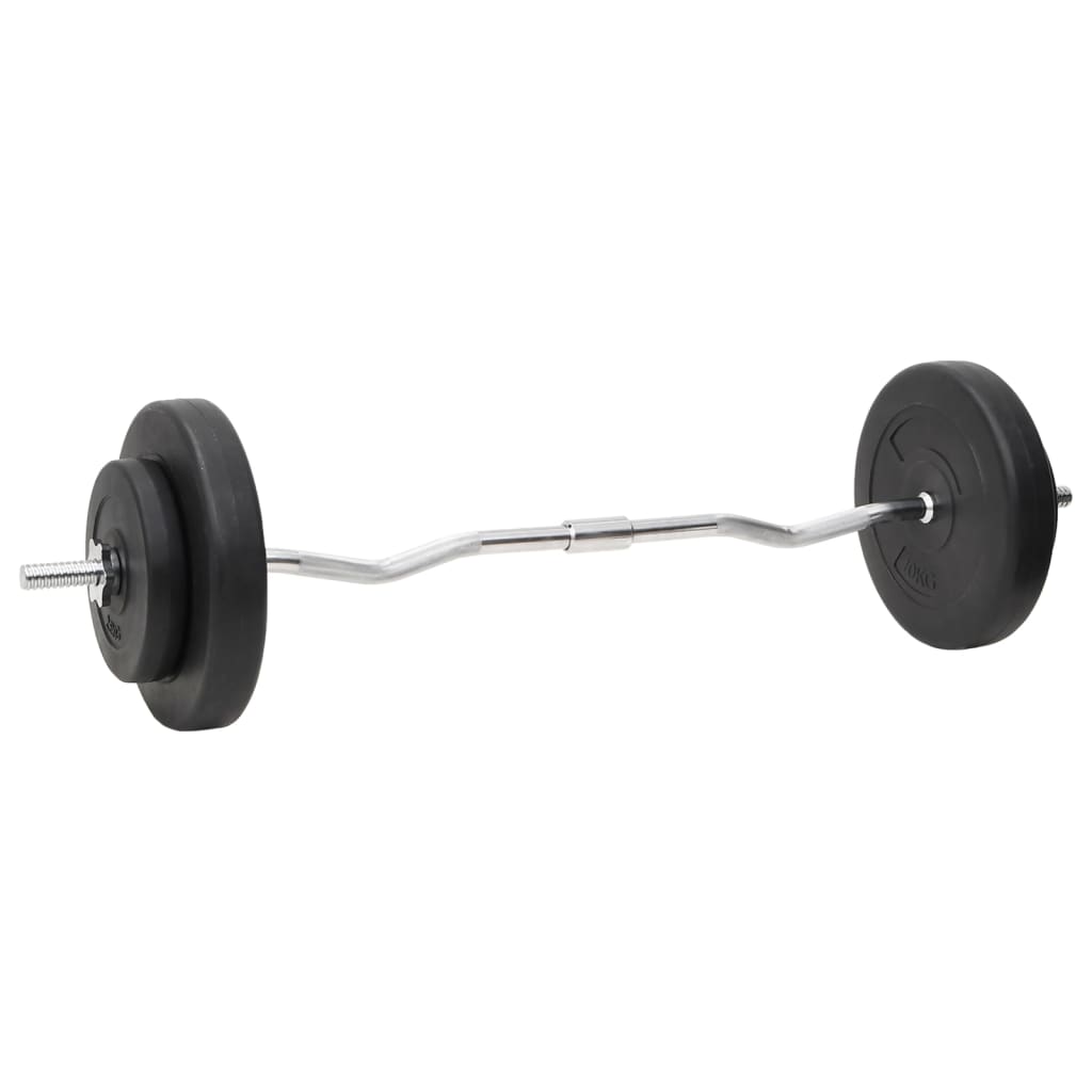vægtstang og håndvægt med skiver 60 kg