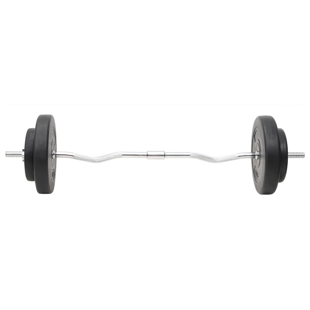 vægtstang og håndvægt med skiver 60 kg