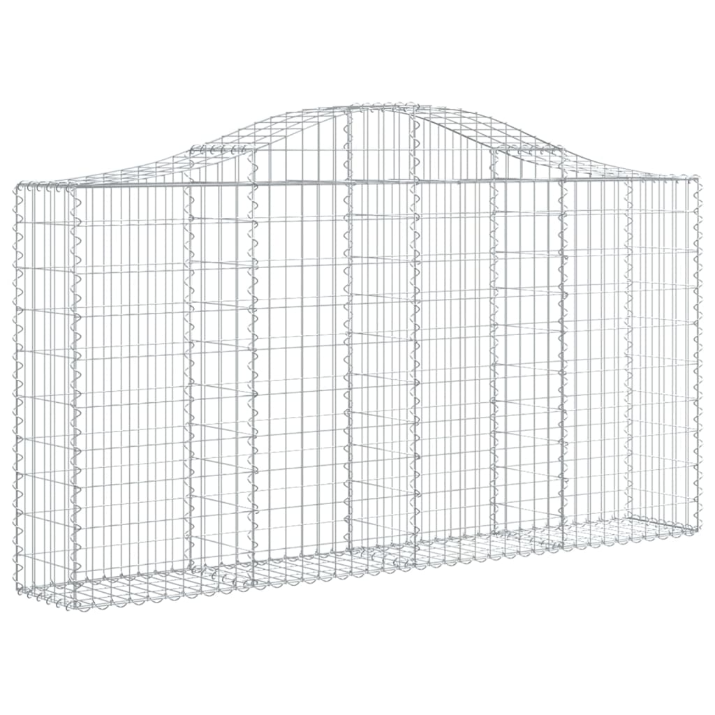 buede gabionkurve 10 stk. 200x30x100/120 cm galvaniseret jern