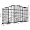 buede gabionkurve 10 stk. 200x30x100/120 cm galvaniseret jern
