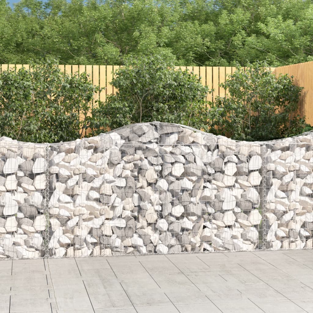 buede gabionkurve 10 stk. 200x30x100/120 cm galvaniseret jern