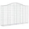 buede gabionkurve 7 stk. 200x30x120/140 cm galvaniseret jern