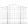 buede gabionkurve 7 stk. 200x30x120/140 cm galvaniseret jern