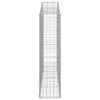 buede gabionkurve 7 stk. 200x30x120/140 cm galvaniseret jern