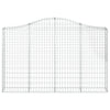 buede gabionkurve 14 stk. 200x30x120/140 cm galvaniseret jern
