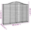 buede gabionkurve 10 stk. 200x30x140/160 cm galvaniseret jern