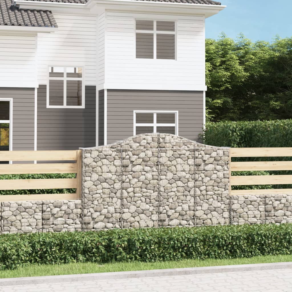buede gabionkurve 10 stk. 200x30x140/160 cm galvaniseret jern
