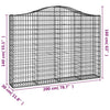 buede gabionkurve 15 stk. 200x30x140/160 cm galvaniseret jern