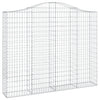 buede gabionkurve 7 stk. 200x30x160/180 cm galvaniseret jern