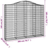 buede gabionkurve 11 stk. 200x30x160/180 cm galvaniseret jern