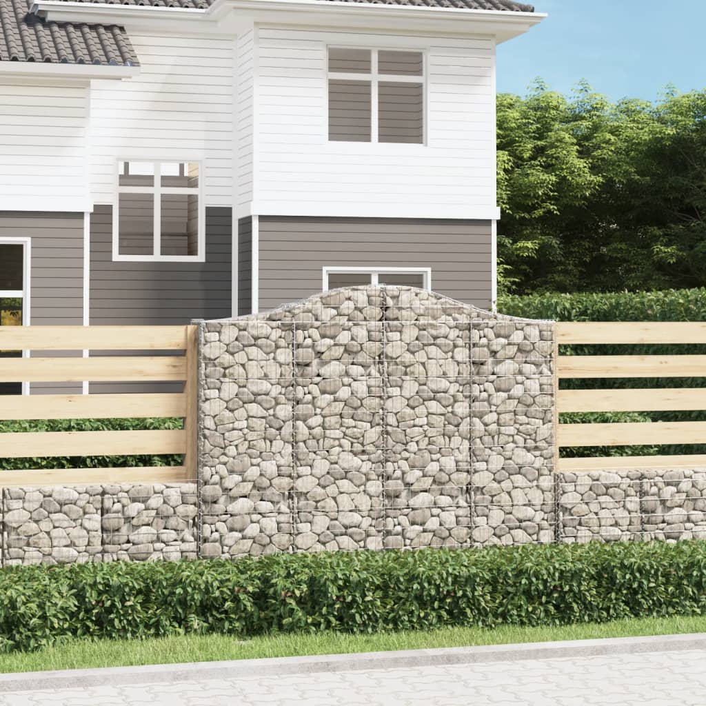 buede gabionkurve 11 stk. 200x30x160/180 cm galvaniseret jern