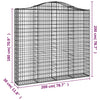 buede gabionkurve 10 stk. 200x30x180/200 cm galvaniseret jern
