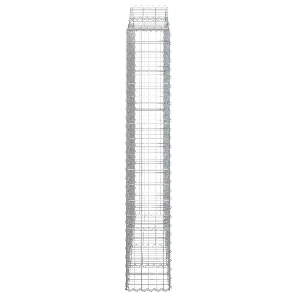 buede gabionkurve 15 stk. 200x30x180/200 cm galvaniseret jern