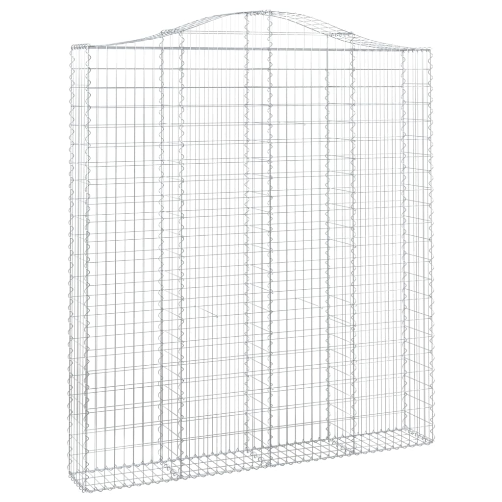 buede gabionkurve 2 stk. 200x30x220/240 cm galvaniseret jern