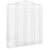 buede gabionkurve 2 stk. 200x30x220/240 cm galvaniseret jern