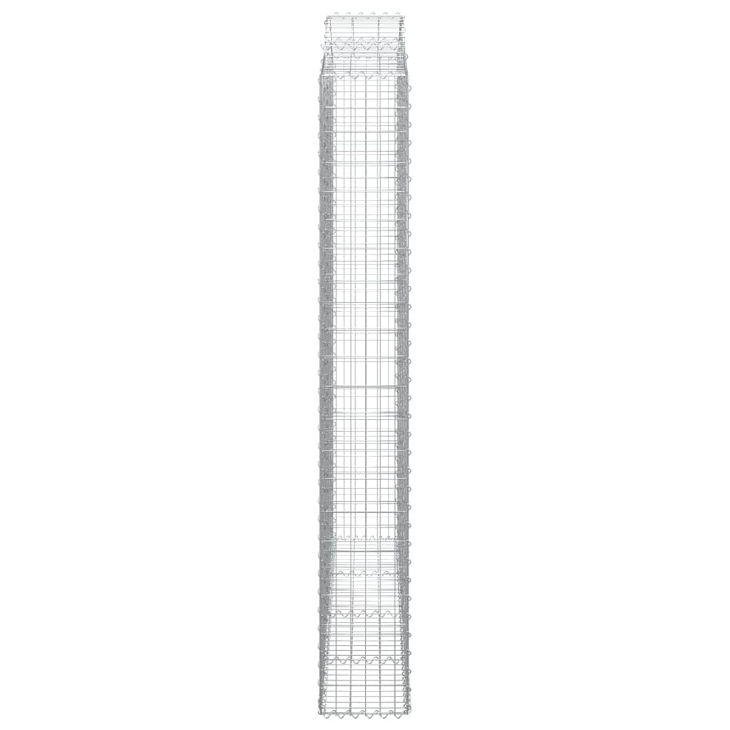 buede gabionkurve 2 stk. 200x30x220/240 cm galvaniseret jern