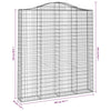 buede gabionkurve 2 stk. 200x30x220/240 cm galvaniseret jern