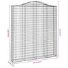 buede gabionkurve 7 stk. 200x30x220/240 cm galvaniseret jern
