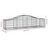 buede gabionkurve 11 stk. 200x50x40/60 cm galvaniseret jern