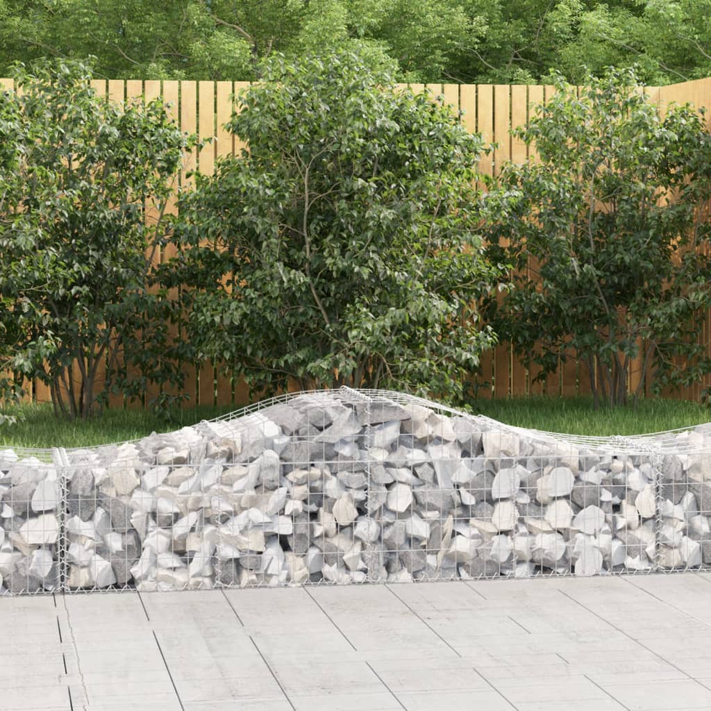 buede gabionkurve 11 stk. 200x50x40/60 cm galvaniseret jern