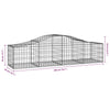 buede gabionkurve 14 stk. 200x50x40/60 cm galvaniseret jern