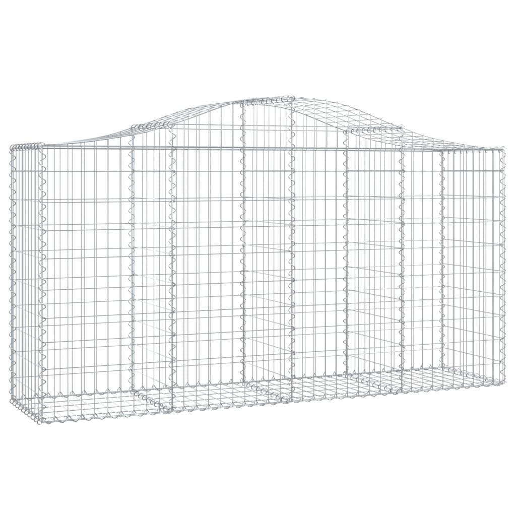 buede gabionkurve 10 stk. 200x50x100/120 cm galvaniseret jern