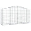 buede gabionkurve 10 stk. 200x50x100/120 cm galvaniseret jern
