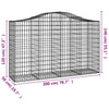 buede gabionkurve 3 stk. 200x50x120/140 cm galvaniseret jern