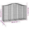 buede gabionkurve 10 stk. 200x50x120/140 cm galvaniseret jern