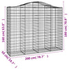 buede gabionkurve 10 stk. 200x50x160/180 cm galvaniseret jern