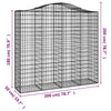 buede gabionkurve 9 stk. 200x50x180/200 cm galvaniseret jern