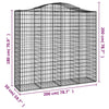 buede gabionkurve 10 stk. 200x50x180/200 cm galvaniseret jern