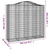 buede gabionkurve 14 stk. 200x50x180/200 cm galvaniseret jern
