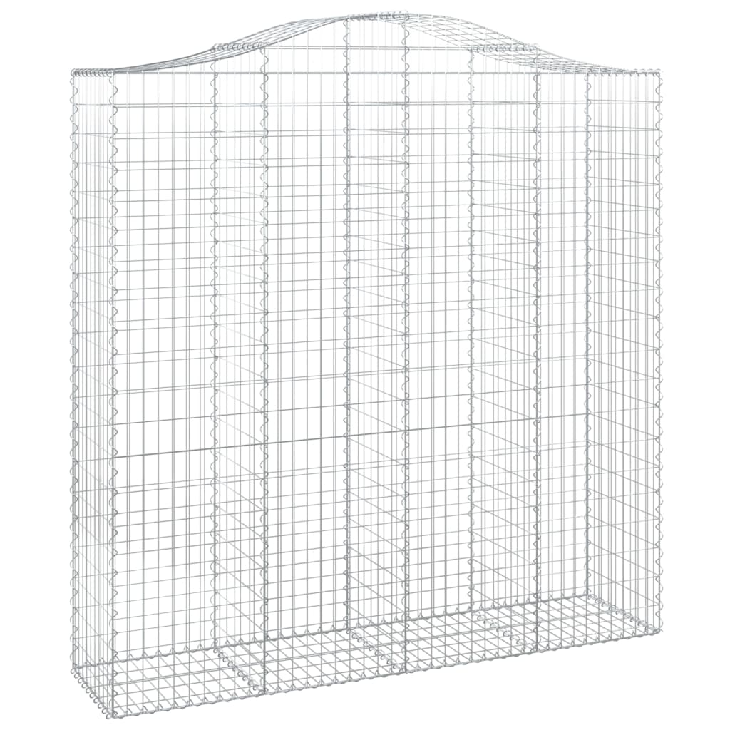 buede gabionkurve 2 stk. 200x50x200/220 cm galvaniseret jern