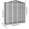 buede gabionkurve 2 stk. 200x50x200/220 cm galvaniseret jern