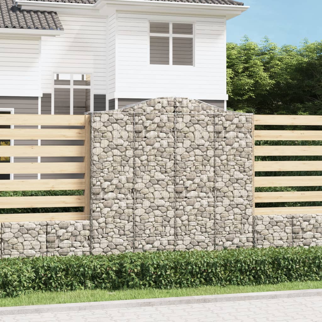 buede gabionkurve 2 stk. 200x50x200/220 cm galvaniseret jern