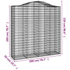 buede gabionkurve 8 stk. 200x50x200/220 cm galvaniseret jern