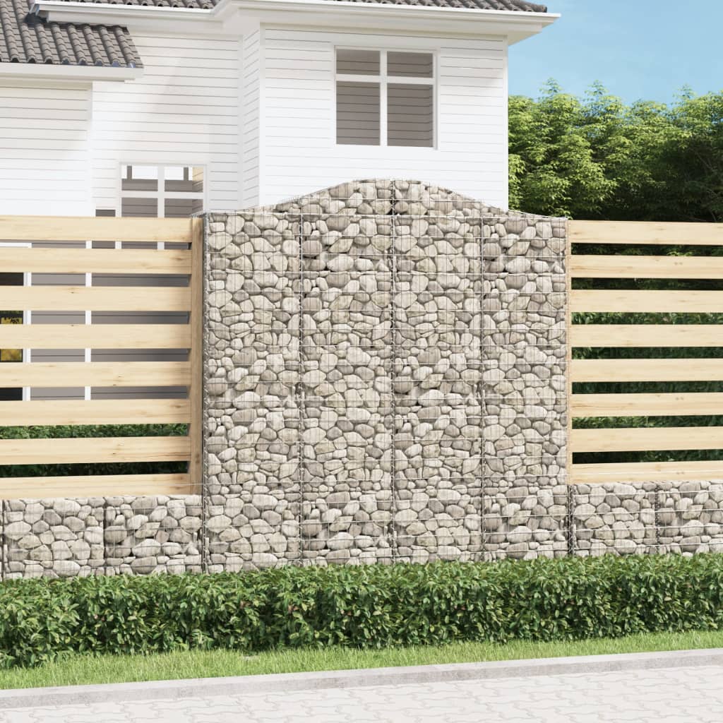buede gabionkurve 10 stk. 200x50x220/240 cm galvaniseret jern