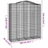 buede gabionkurve 14 stk. 200x50x220/240 cm galvaniseret jern